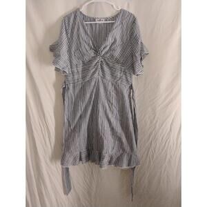 Perfectly Priscilla 1XL White And Blue Stripe Dress